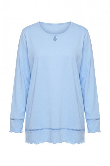 Ulla Popken 810592 Pijama cu dantelă Albastru deschis - Pijamale/Haine de casă - 