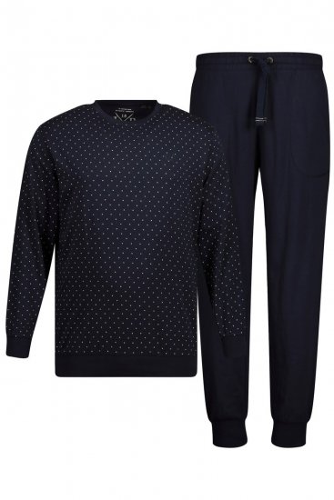 JP1880 Pyjamas Two-piece Long Sleeve and Long Trousers Navy - Lenjerie intimă & costum baie - Lenjerie Intimă Bărbați Mărimi Mari