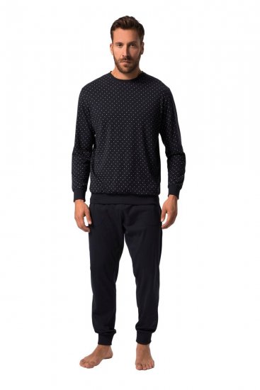 JP1880 Pyjamas Two-piece Long Sleeve and Long Trousers Navy - Lenjerie intimă & costum baie - Lenjerie Intimă Bărbați Mărimi Mari