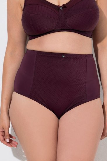Ulla Popken 813137 Chiloți modelatori cu talie înaltă Roșu vin - Lenjerie modelatoare - 
