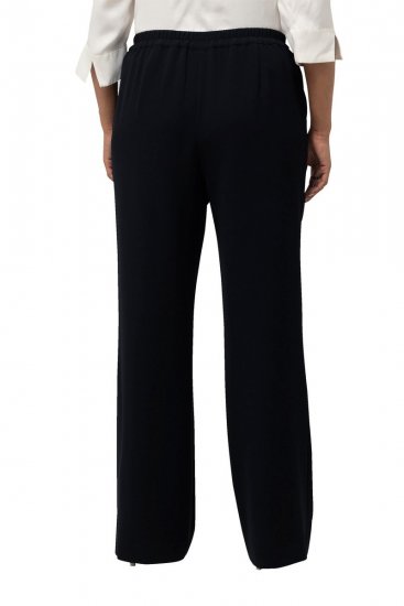 Ulla Popken 813306 Pantaloni de costum largi cu talie elastică Bleumarin - Pantaloni din material textil - Pantaloni evazați marimi mari