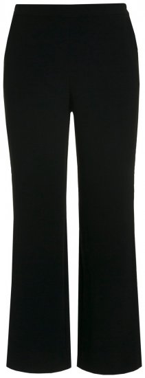 Ulla Popken 813306 Pantaloni de costum largi cu talie elastică Neagră - Pantaloni din material textil - Pantaloni evazați marimi mari