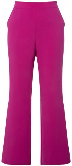 Ulla Popken 813306 Pantaloni de costum largi cu talie elastică Magenta - Pantaloni din material textil - Pantaloni evazați marimi mari