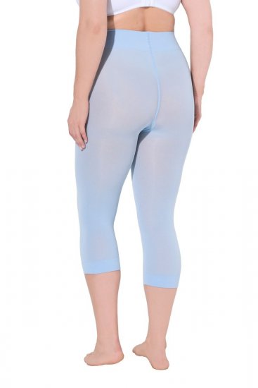 Ulla Popken 815580 Colanți 3/4 fără talpă cu protecție pentru coapse 80 den Albastru deschis - Ciorapi & șosete - 