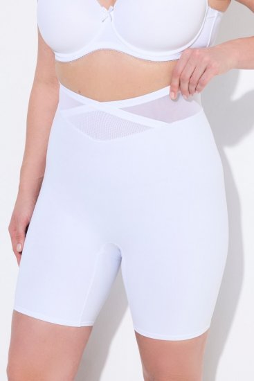Ulla Popken 816440 Pantaloni scurți modelatori cu talie înaltă Alb - Lenjerie modelatoare - 