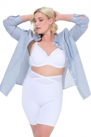 Ulla Popken 816440 Pantaloni scurți modelatori cu talie înaltă Alb - Lenjerie modelatoare - 