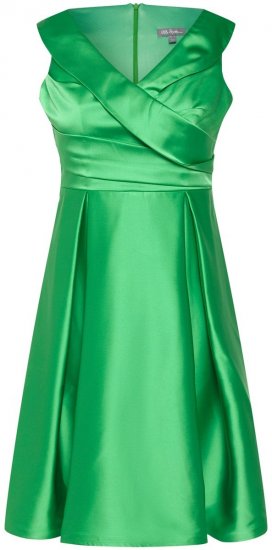 Ulla Popken 817135 Rochie de seară în formă de A cu decolteu în V Verde - Rochii de seară - Rochii de seară marimi mari
