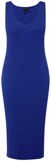 Ulla Popken 817591 Rochie tricotată cu decolteu în V Albastru - Rochii tricotate - 