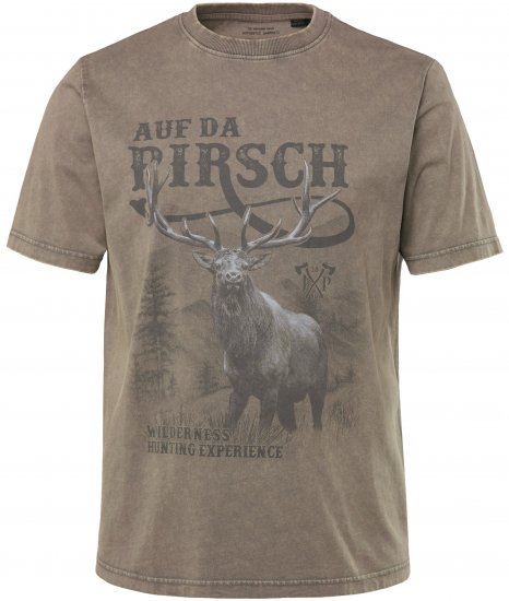 JP1880 Comfortable Fit Vintage Look T-Shirt Ash Gray - Tricouri - Tricouri Bărbați Mărimi Mari