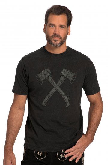 JP1880 Double Axe Design & Vintage Look T-Shirt Black - Tricouri - Tricouri Bărbați Mărimi Mari