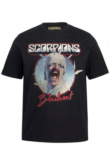 JP1880 Scorpions Blackout Graphic Comfort Fit Band T-Shirt Black - Tricouri - Tricouri Bărbați Mărimi Mari