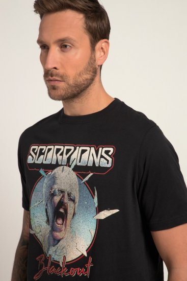 JP1880 Scorpions Blackout Graphic Comfort Fit Band T-Shirt Black - Tricouri - Tricouri Bărbați Mărimi Mari
