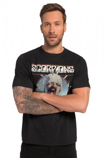 JP1880 Scorpions Blackout Graphic Comfort Fit Band T-Shirt Black - Tricouri - Tricouri Bărbați Mărimi Mari