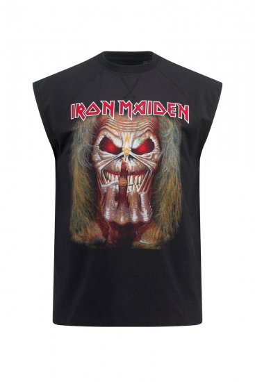 JP1880 Iron Maiden Graphic Comfort Fit Band Tank Top Black - Tricouri - Tricouri Bărbați Mărimi Mari