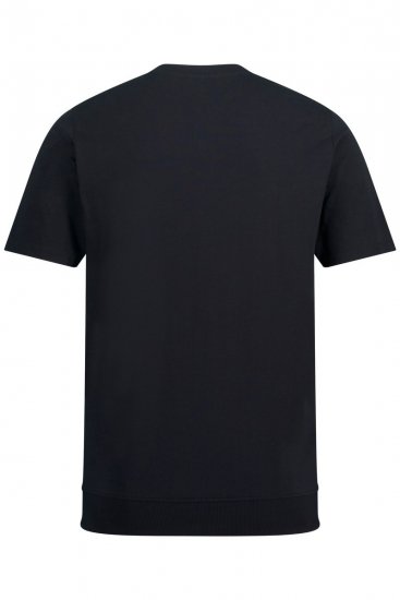 JP1880 818628 Tricou Henley cu croi pentru burtă Neagră - Tricouri - Tricouri Bărbați Mărimi Mari