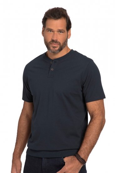JP1880 818628 Tricou Henley cu croi pentru burtă Bleumarin - Tricouri - Tricouri Bărbați Mărimi Mari
