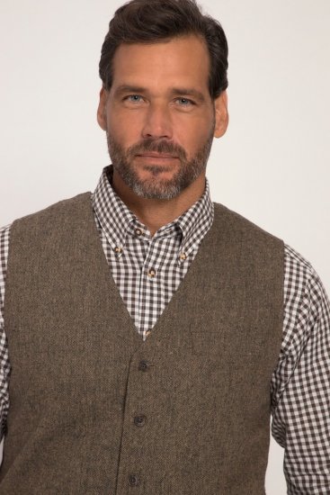 JP1880 Vest Tweed Wool Blend Traditional Light Brown - Costume - Costume Bărbați mărimi mari