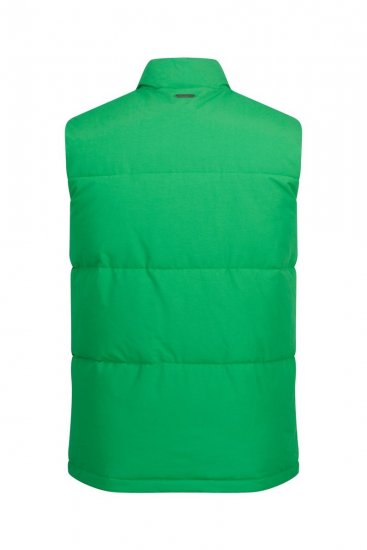 JP1880 818980 Vestă matlasată din amestec de bumbac Verde deschis - Geci - Geci Bărbați Mărimi Mari