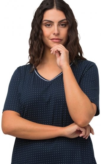 Ulla Popken 819289 Cămașă de noapte cu mânecă scurtă set de 2 Bleumarin - Cămăși de noapte - 