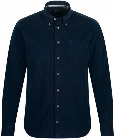 JP1880 Modern Fit Buttoned Collar Cotton Shirt Navy Blue - Cămăși - Cămăși Bărbați Mărimi Mari