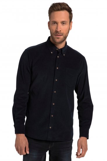 JP1880 Modern Fit Buttoned Collar Cotton Shirt Navy Blue - Cămăși - Cămăși Bărbați Mărimi Mari