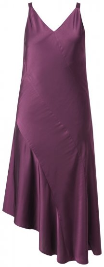 Ulla Popken 820341 Rochie din satin fără mâneci cu decolteu în V Roșu vin - Rochii de seară - Rochii de seară marimi mari