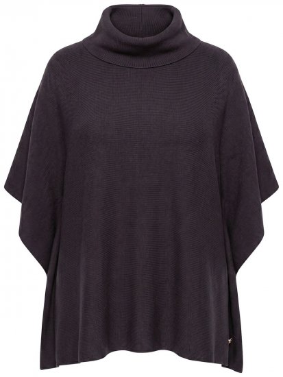 Ulla Popken 820620 Pulover poncho cu guler pe gât Maro mahon - Ponchouri și pelerine - 