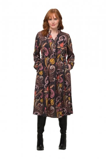 Ulla Popken 820662 Rochie imprimată Neagră - Rochii de seară - Rochii de seară marimi mari