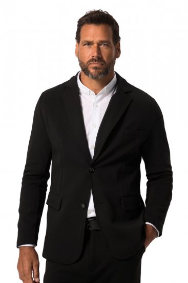 JP1880 New York Flexnamic Sacou din jerseu cu buzunare cu clapă Neagră - Costume - Costume Bărbați mărimi mari