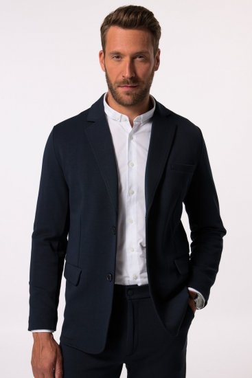 JP1880 New York Flexnamic Sacou din jerseu cu buzunare cu clapă Bleumarin - Costume - Costume Bărbați mărimi mari