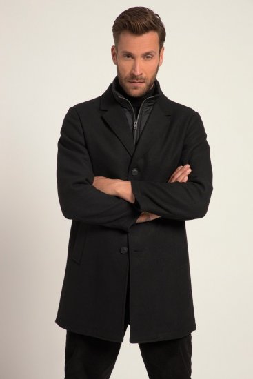 JP1880 Coat Wool Blend Quilted Black - Geci - Geci Bărbați Mărimi Mari
