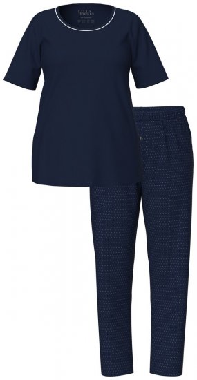 Ulla Popken 821244 Pijama cu buline Bleumarin - Pijamale/Haine de casă - 