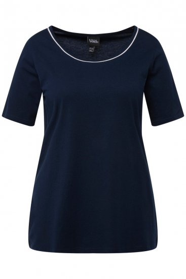Ulla Popken 821244 Pijama cu buline Bleumarin - Pijamale/Haine de casă - 