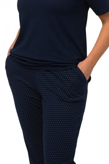 Ulla Popken 821244 Pijama cu buline Bleumarin - Pijamale/Haine de casă - 