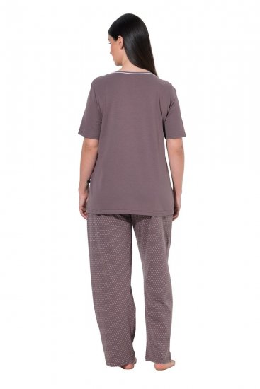 Ulla Popken 821244 Pijama cu buline Maro - Pijamale/Haine de casă - 