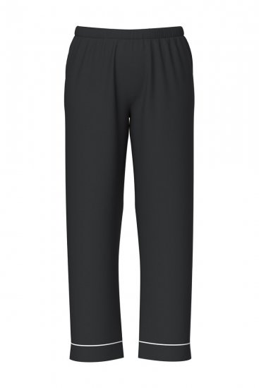 Ulla Popken 823030 Pijama cu guler de cămașă Neagră - Pijamale/Haine de casă - 