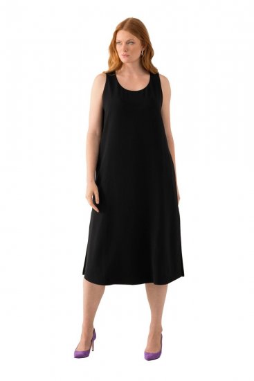 Ulla Popken 823276 Rochie fără mâneci Neagră - Rochii maxi - Rochii maxi marimi mari