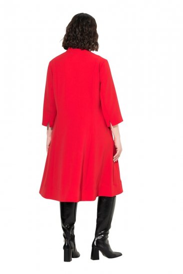 Ulla Popken 823290 Rochie în formă de A cu buzunare Roșu - Rochii midi - Rochii midi la marimi mari