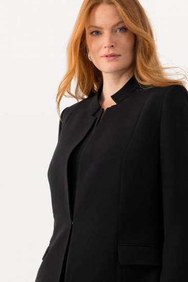 Ulla Popken 823318 Sacou cu guler înalt Neagră - Sacouri - Sacouri în Mărimi Mari pentru Femei