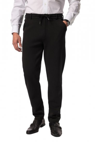 JP1880 New York Flexnamic Pantaloni din jerseu cu talie elastică Neagră - Costume - Costume Bărbați mărimi mari