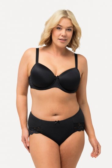 Ulla Popken 824106 Chiloți cu dantelă set de 2 Neagră - Chiloți - 