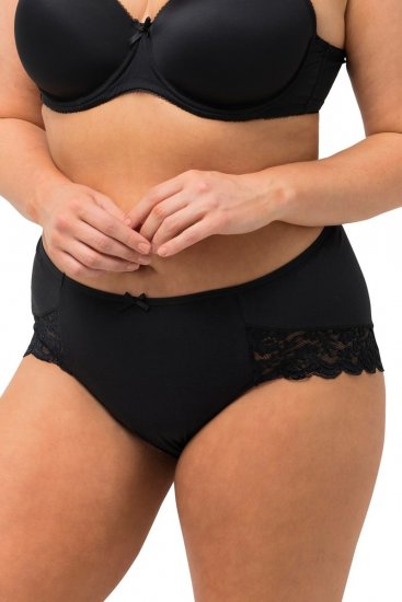 Ulla Popken 824106 Chiloți cu dantelă set de 2 Neagră - Chiloți - 