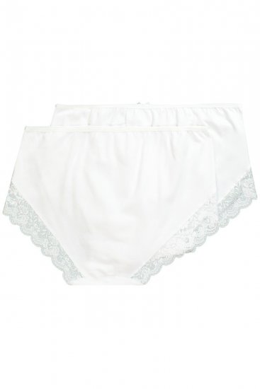 Ulla Popken 824106 Boxeri cu dantelă set de 2 Alb - Chiloți - 