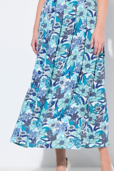 Ulla Popken 824966 Rochie tip cămașă cu flori Bleumarin - Rochii tip cămașă - 