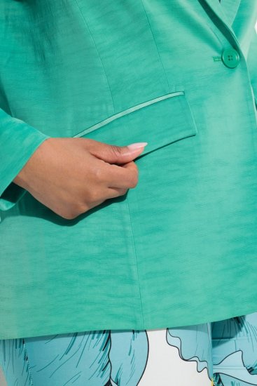 Ulla Popken 826161 Sacou texturat Verde - Sacouri - Sacouri în Mărimi Mari pentru Femei
