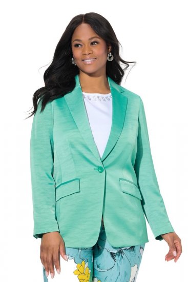 Ulla Popken 826161 Sacou texturat Verde - Sacouri - Sacouri în Mărimi Mari pentru Femei