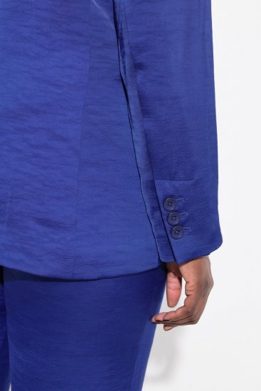 Ulla Popken 826161 Sacou texturat cu buzunare cu clapă Bleumarin - Sacouri - Sacouri în Mărimi Mari pentru Femei