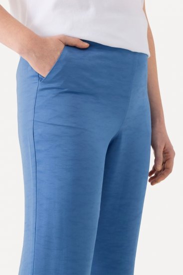 Ulla Popken 826163 Pantaloni de costum largi Albastru denim - Pantaloni din material textil - Pantaloni evazați marimi mari