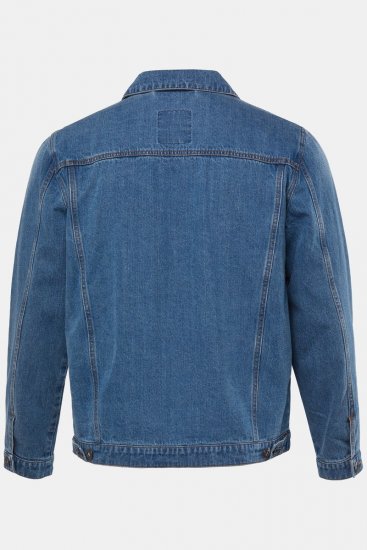 JP1880 826234 Geacă de blugi cu buzunare la piept Albastru denim - Geci - Geci Bărbați Mărimi Mari