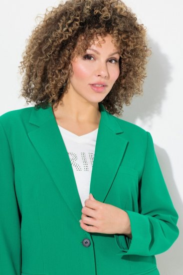 Ulla Popken 826487 Sacou oversize cu buzunare cu clapă Verde smarald - Sacouri - Sacouri în Mărimi Mari pentru Femei
